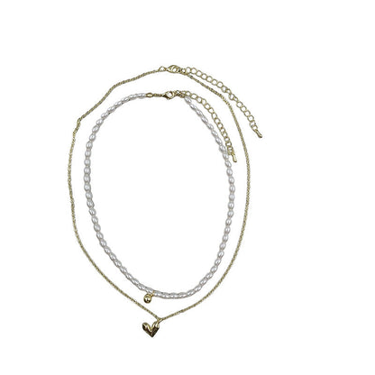 Simplicity Pearl Double Layer Twin Light Necklaces