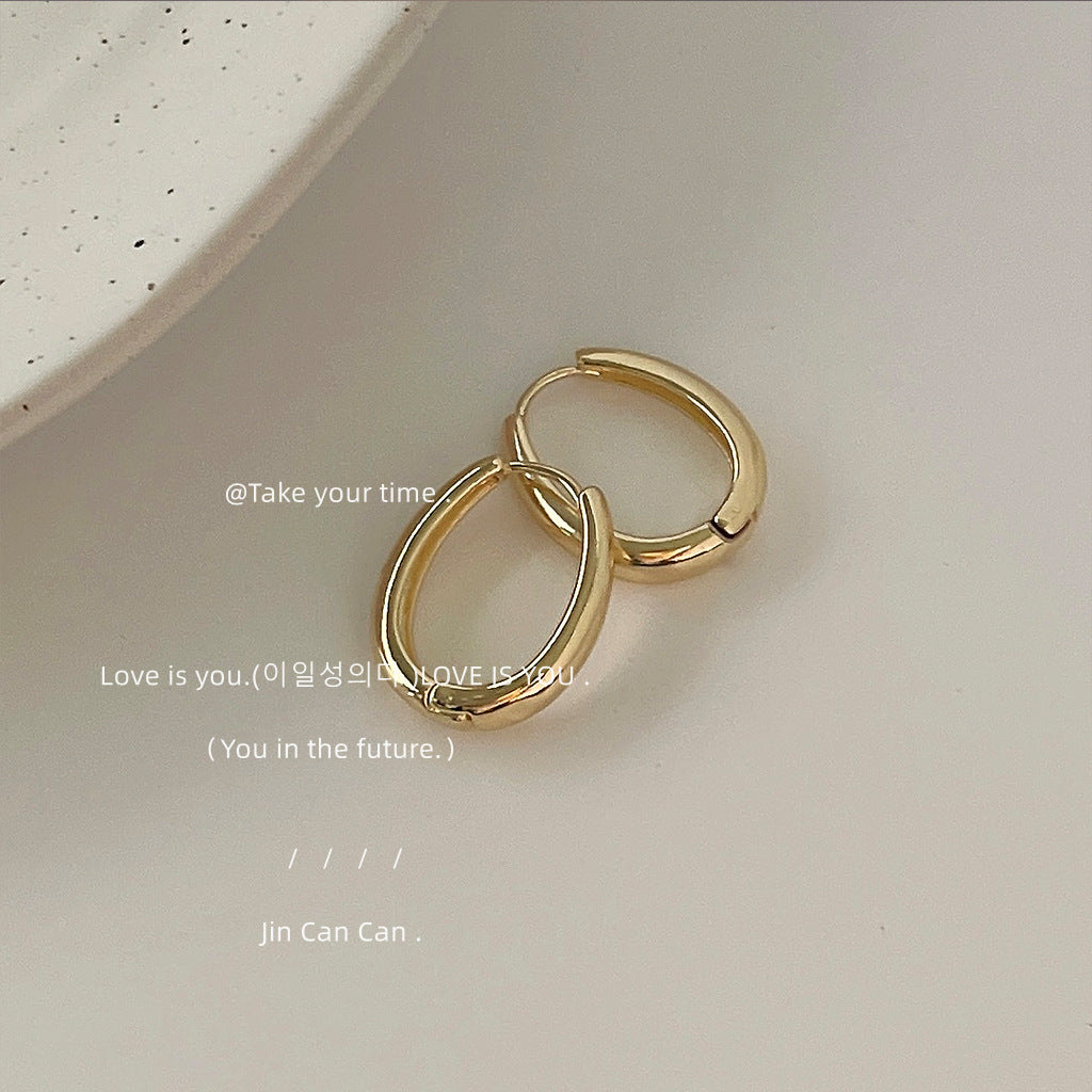 Glossy Ear Clip Simple French Fashionable Earrings