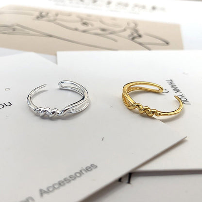 Sier Winding Spiral Female Design Minimalist Irregular Geometric Open Rings