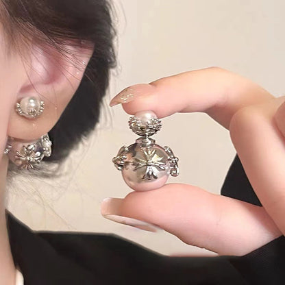 Women's Sweet Cool Style Double-sided Pearl Light Luxury Earrings