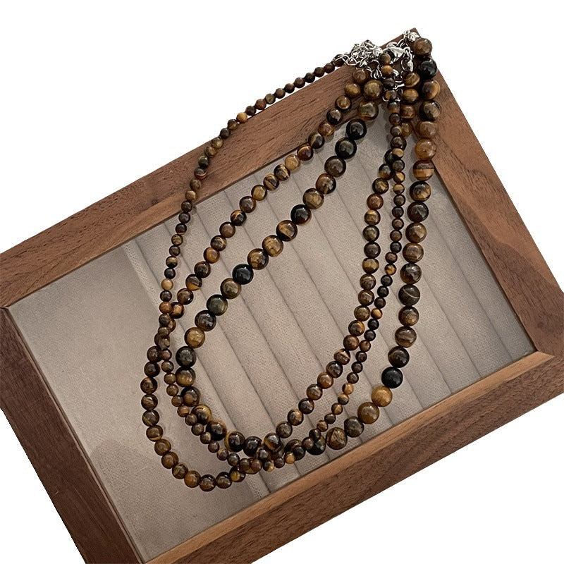 Women's Tigereye Beaded Niche Retro High Sense Necklaces