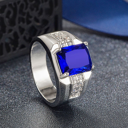 Men's Sapphire Zircon Trendy Fashionable Man Business Rings