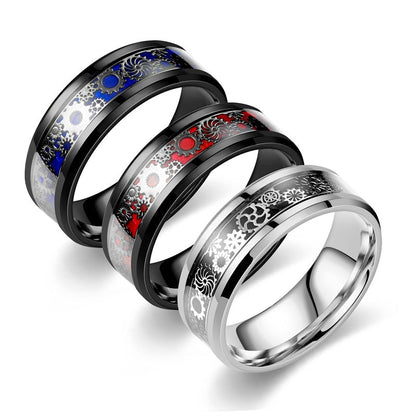 Men's Steel Personalized Gear Wheel Fashion Hand Rings