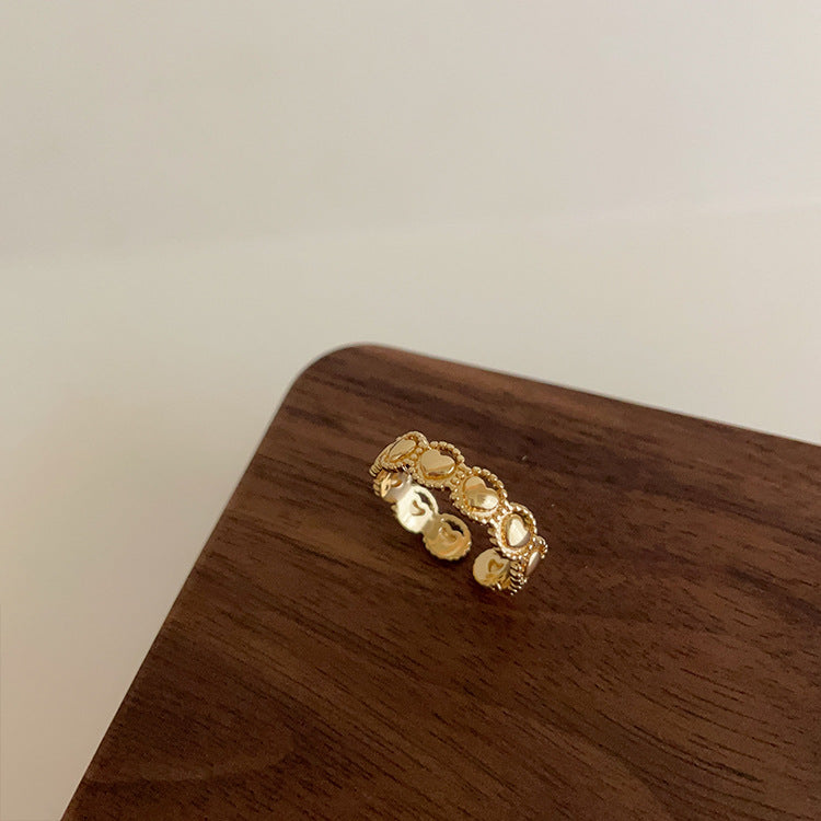 Heart Female French Retro Minority Design Sense Rings