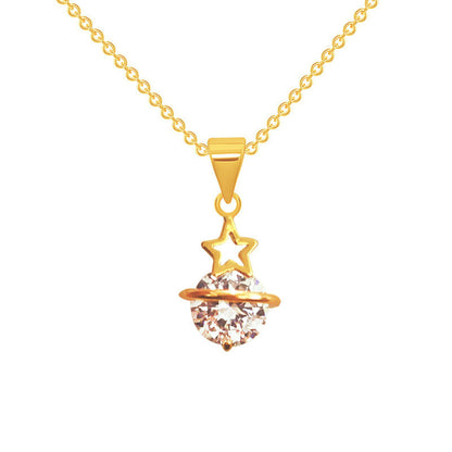 Unique Pentagram Zircon Pendant Tide Female Simple Necklaces