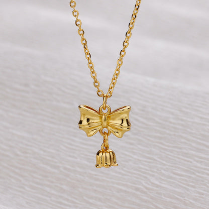 Bow Affordable Luxury Fashion Fairy Exquisite And Versatile Bell Necklaces