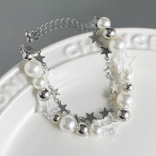 Women's Idyllic Minimalist Imitation Pearl Elegant Star Necklaces