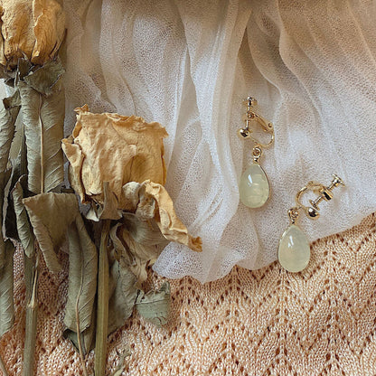 Painting Mist Blue And Orange Raindrop Earrings