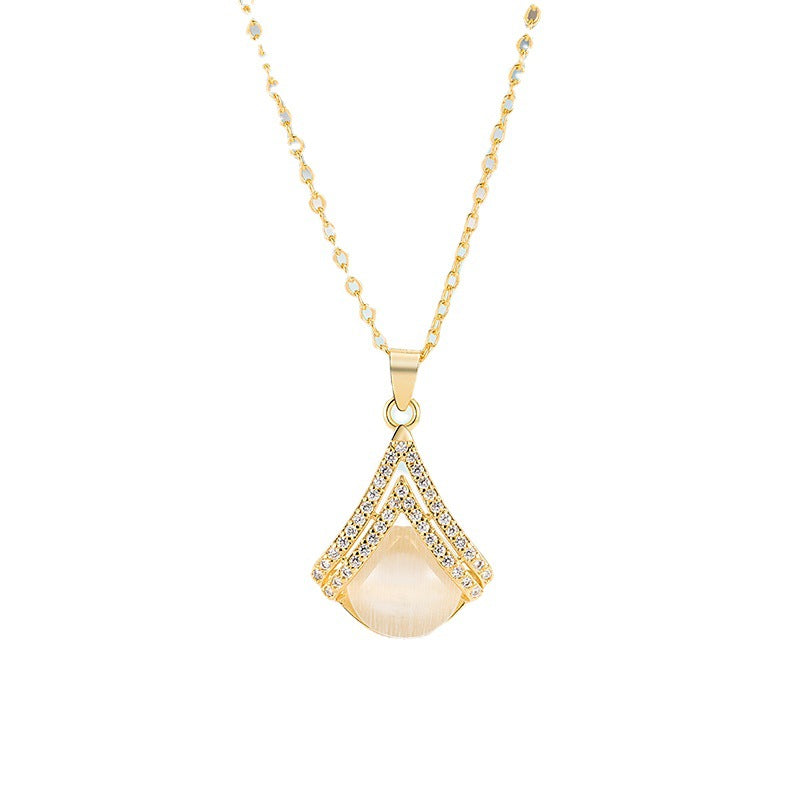 Opal Female Niche Design Sweater Chain Necklaces