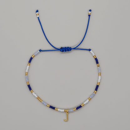 Women's Simple Style Contrast Color Bead English Letters Handmade Bracelets