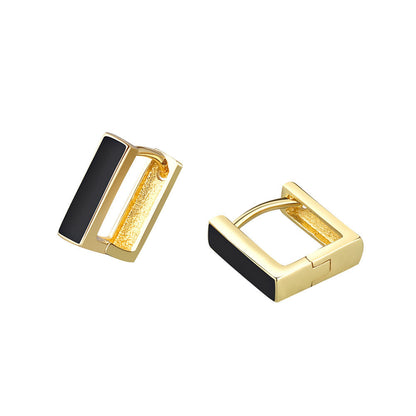Small Fashion Three-dimensional Square Epoxy Female Earrings