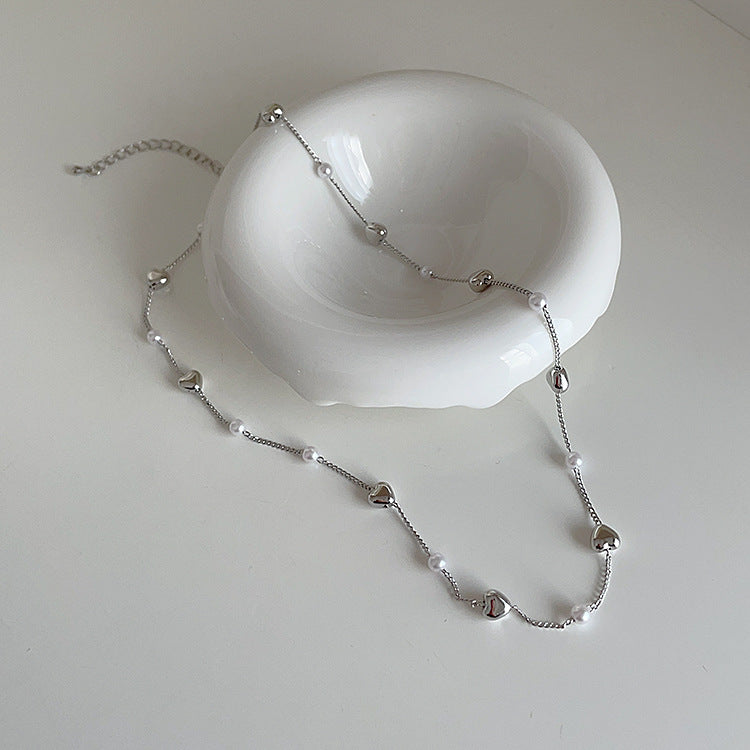 Heart Pearl Female Niche Retro Personality And Necklaces