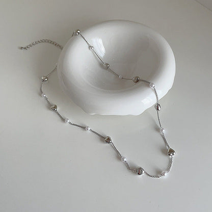 Heart Pearl Female Niche Retro Personality And Necklaces