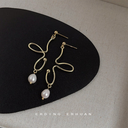 Collection Freshwater Pearl Handmade Sier Needle Earrings