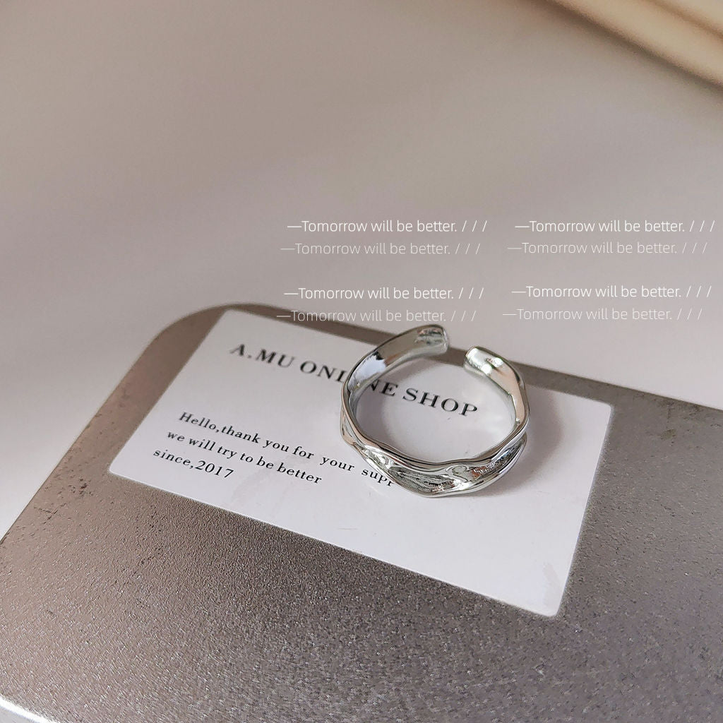 Irregular Opening Adjustable Texture Female Style Rings