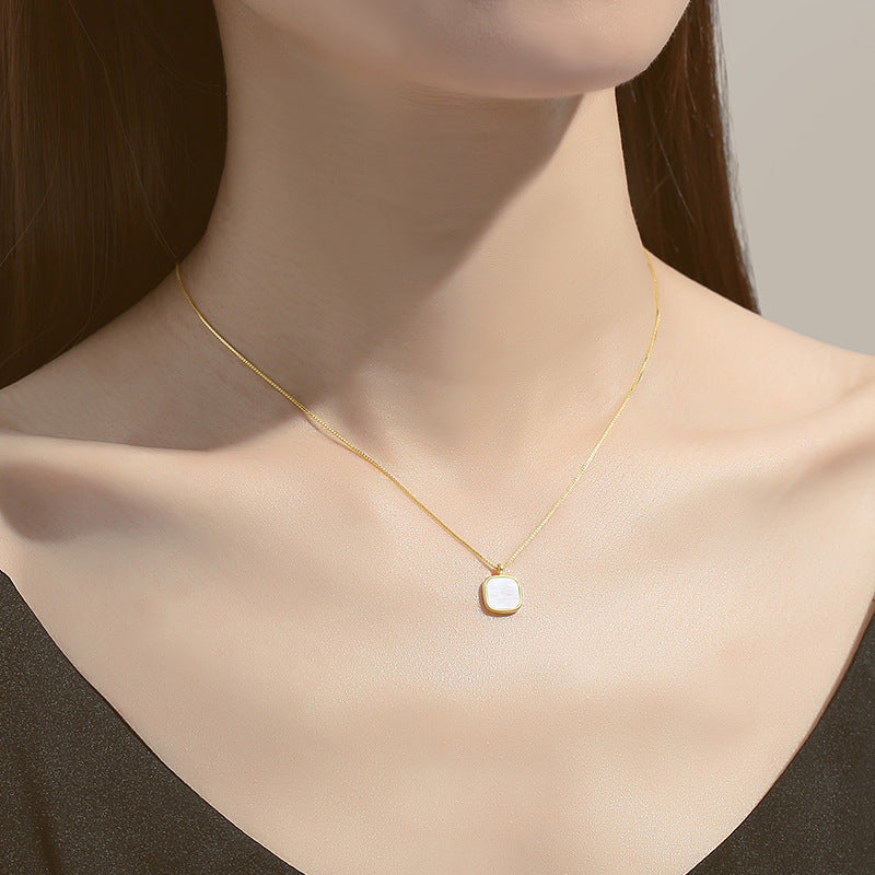 Women's Gold-plated Square Fritillary Lucky Clavicle Chain Simple Necklaces