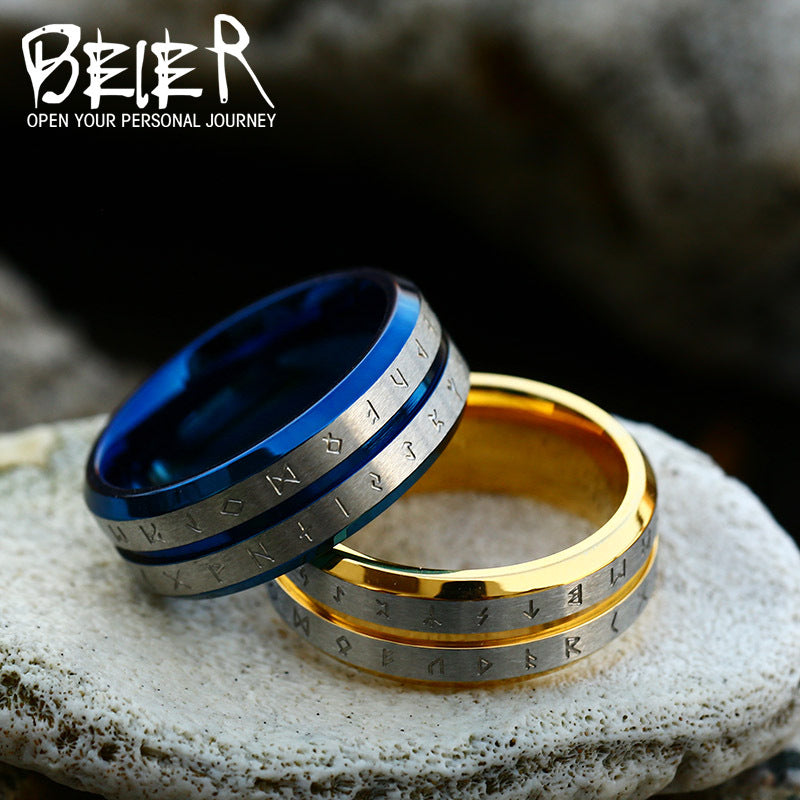 Women's & Men's & Steel And Nordic Viking Letter Rings