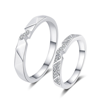 Sier Moissanite Simple Gold Plated Wedding Rings