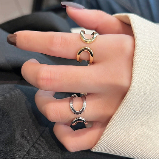 Female Retro Affordable Luxury Style Index Rings