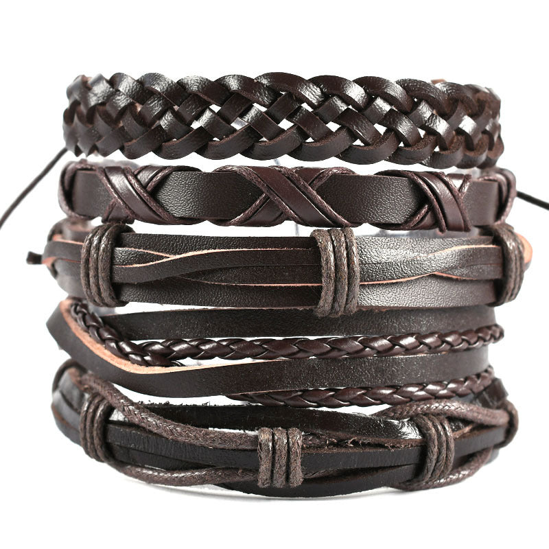 Men's Leather Hand-woven Hip Hop Punk Suit Bracelets