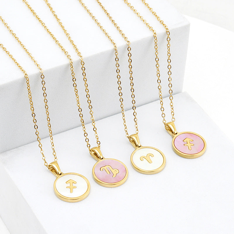 Shell Twee Constellations Stainless Constellation Pendant Necklaces