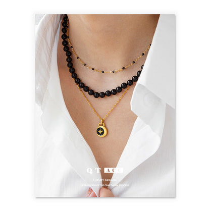 Sier Chinese Retro Ethnic Style Tigereye Necklaces
