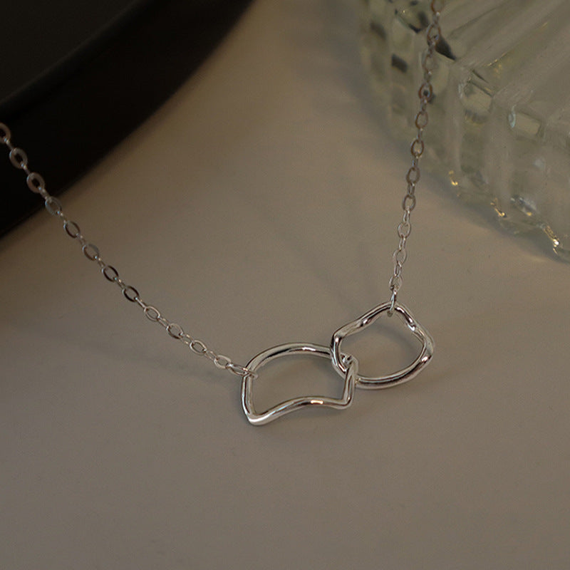 Women's Irregular Round For Sterling Sier Simple Graceful Geometric Design Necklaces