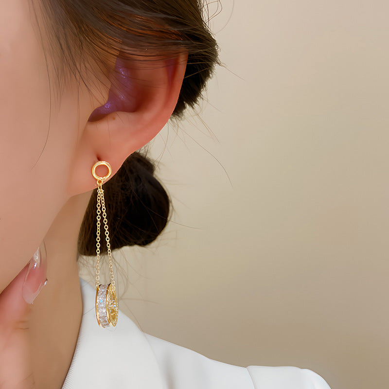 Women's High-grade Sier Tassel Long Cold Style Rings