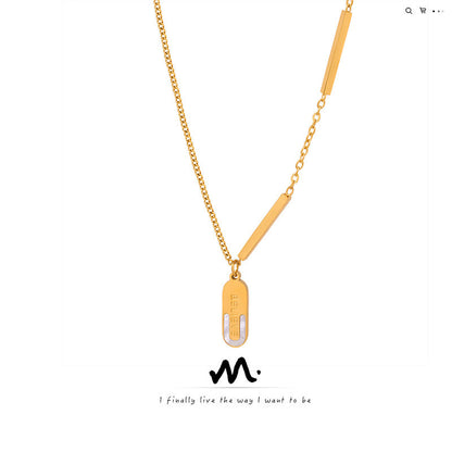 Fashion Style Design High-grade Simple Oval Titanium Necklaces