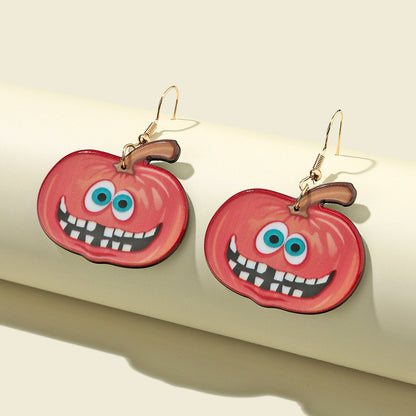 Women's Halloween Cartoon 3d Cute Funny Pumpkin Earrings