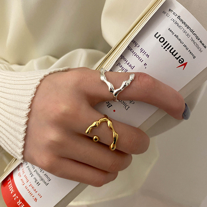 Style Fashion Design Geometric Texture Female Rings