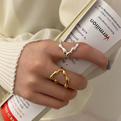 Style Fashion Design Geometric Texture Female Rings