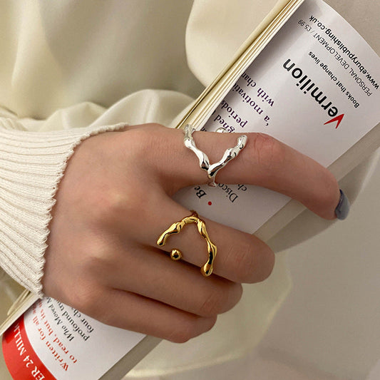 Style Fashion Design Geometric Texture Female Rings