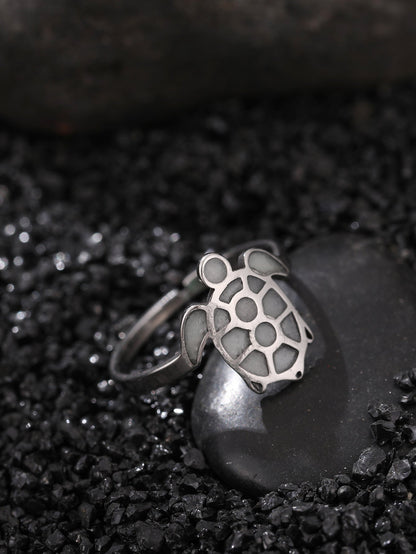 Cute Night Glow Ornament Fashion Geometric Stainless Steel Rings