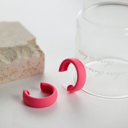 Pink Ear Female Temperament Eardrops Clip Earrings