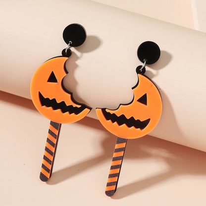 Women's Halloween Cartoon 3d Cute Funny Pumpkin Earrings