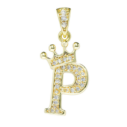 English Letters Full Diamond Pendant Simple Necklaces