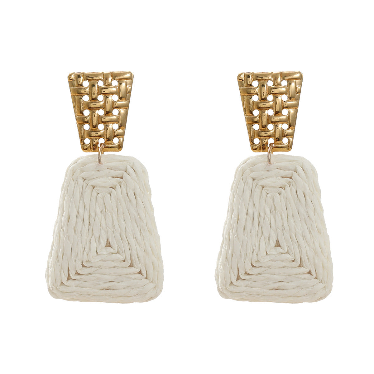 Women's Raffia Fashionable Trapezoidal Alloy Party Earrings