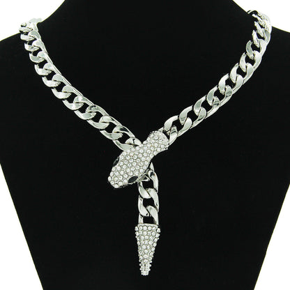 Short Full Diamond Snake Head Magnetic Necklaces