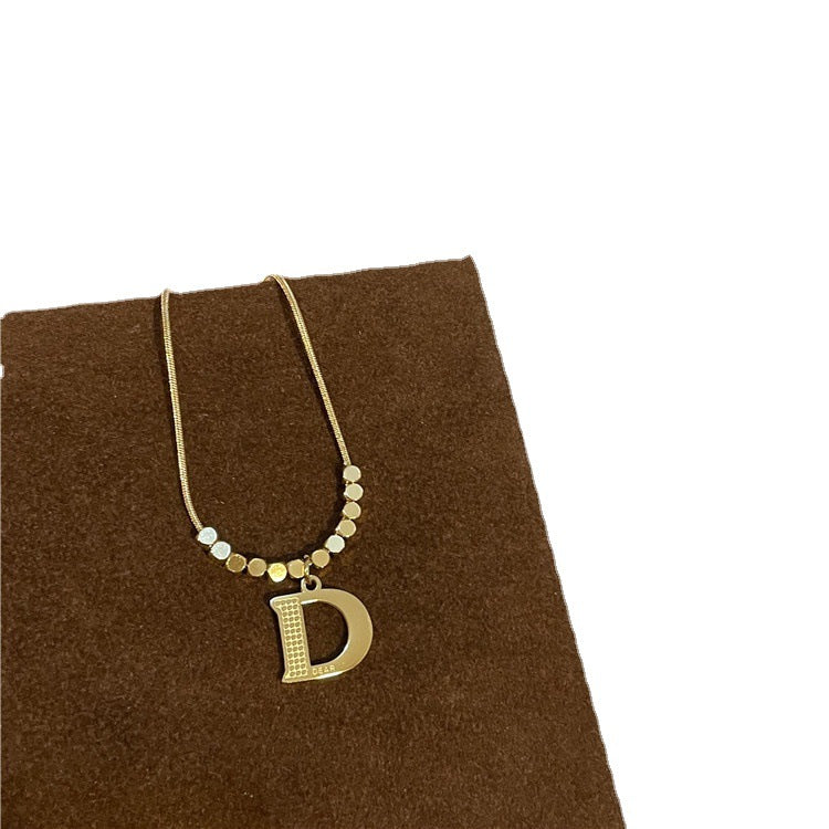 Steel Design Letter Temperamental Tassels Sweater Necklaces