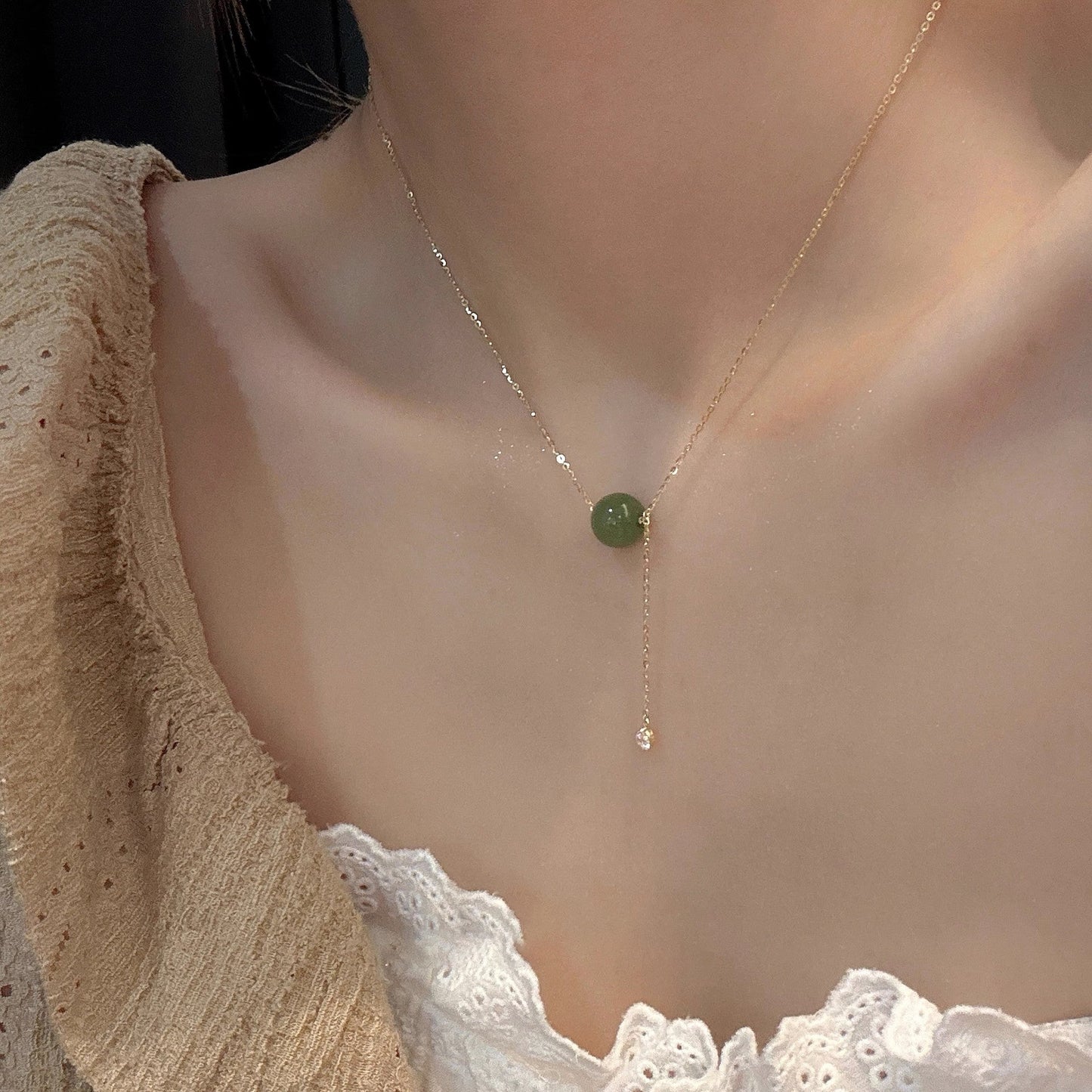 Jade Female Light Luxury Minority High Necklaces