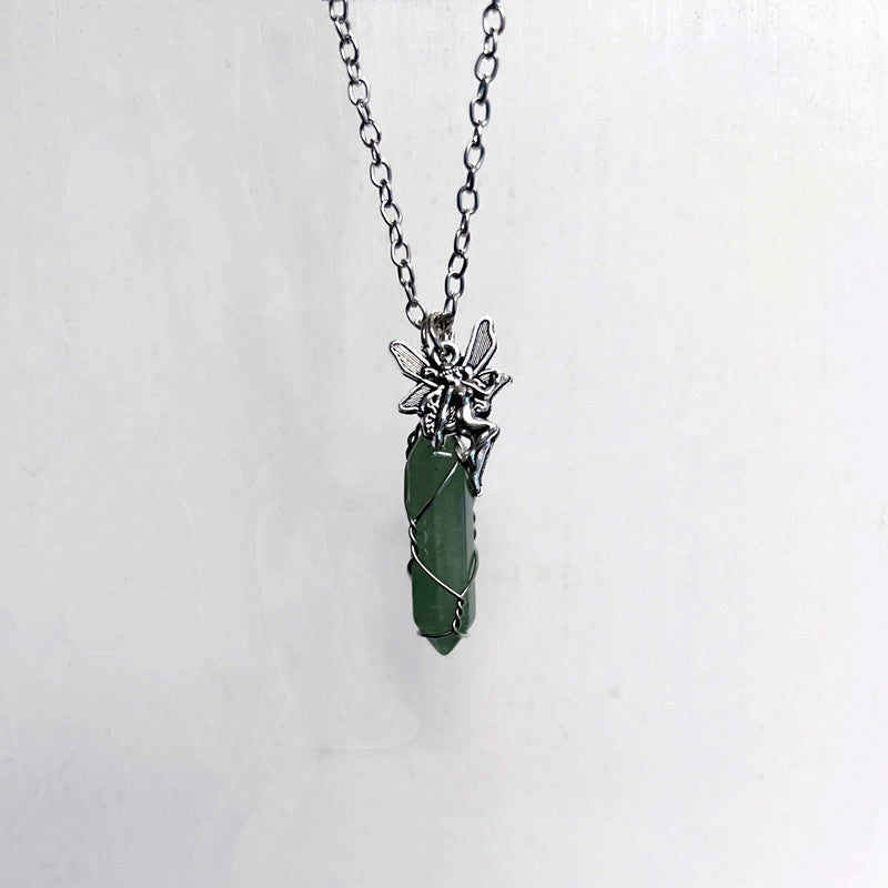 Cute Simple Fairy Crystal With Wings Necklaces