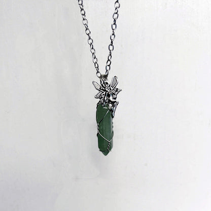 Cute Simple Fairy Crystal With Wings Necklaces