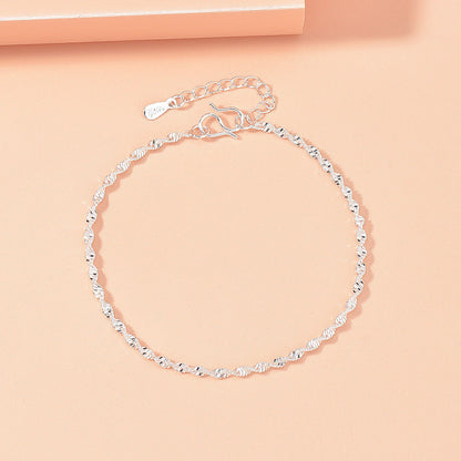 Sier Water Wave Female Simple Temperament Bracelets