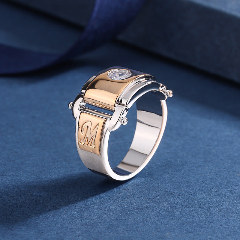 Man's Jewelry Champagne Gold Plated Domineering Rings