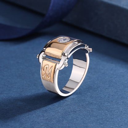 Man's Jewelry Champagne Gold Plated Domineering Rings