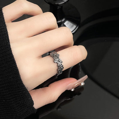 French Style High Sense Retro Twin Female Rings