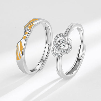 And Camellia Couple Pair Of Sunshine Rings