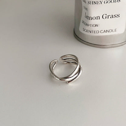 Women's Retro Distressed Geometric Open Trendy Niche Rings