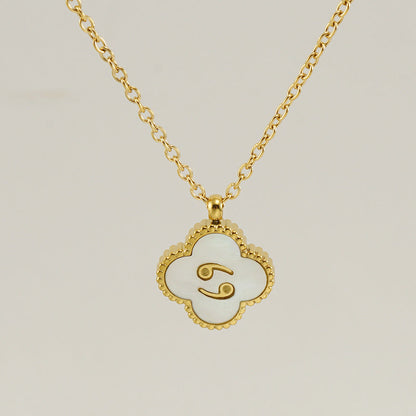 Titanium Steel Clover Shell Constellation Stainless Necklaces